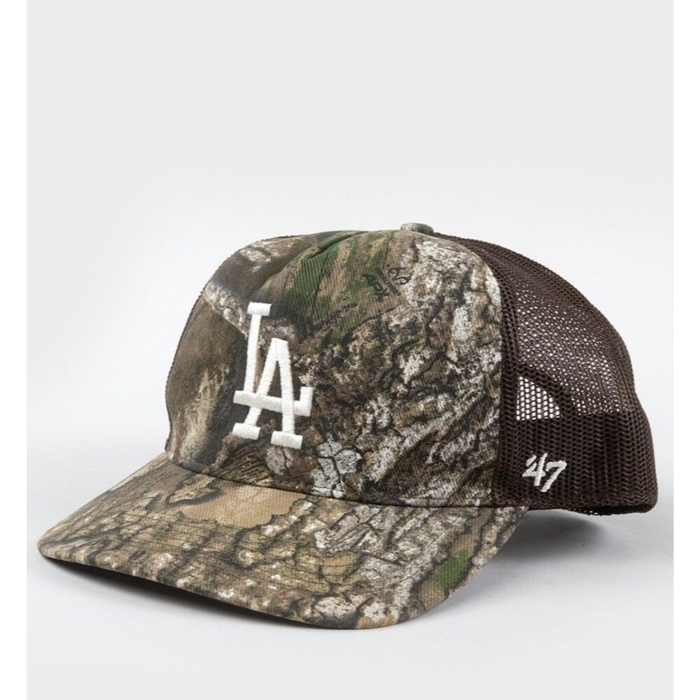 Los Angeles Dodgers '47 Brand Realtree Trucker Snapback Adjustable Camo Hat NWT